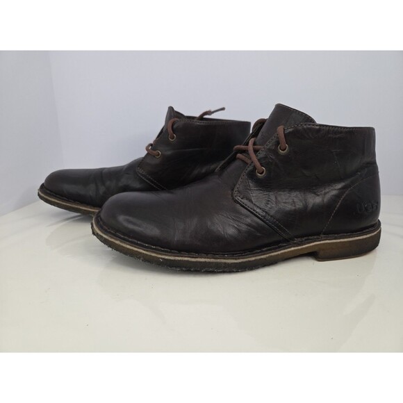 Mens Uggs Dark Brown Minimalist Chukka Ankle Boot Leather Lace Up SN 3275 Sz 8.5 - Picture 4 of 12